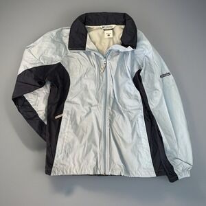 Columbia Windbreaker Jacket Full Zip Lightweight Rain Coat Blue Black L